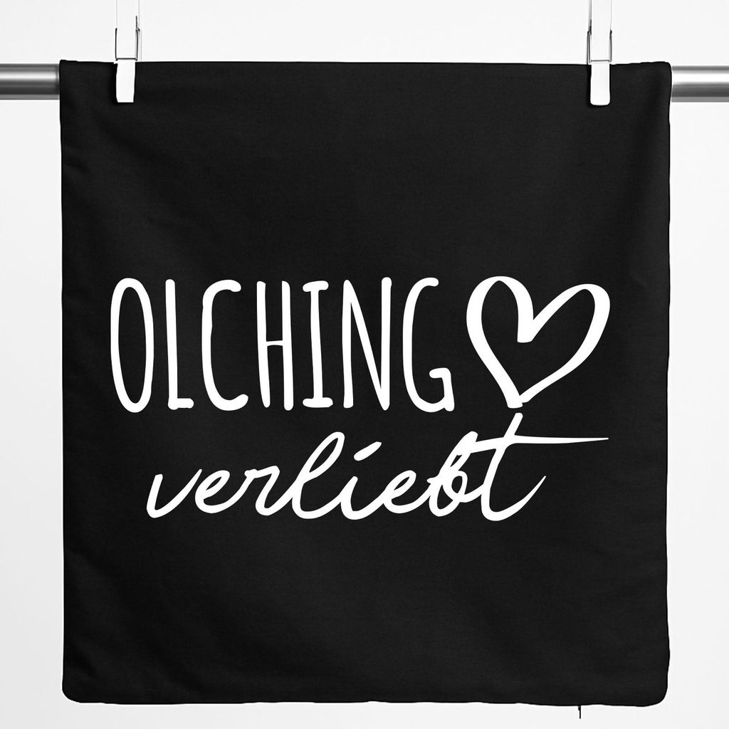 Huuraa Kissenbezug Olching verliebt 40x40cm Black Baumwolle Dekokissenbezug Geschenkidee