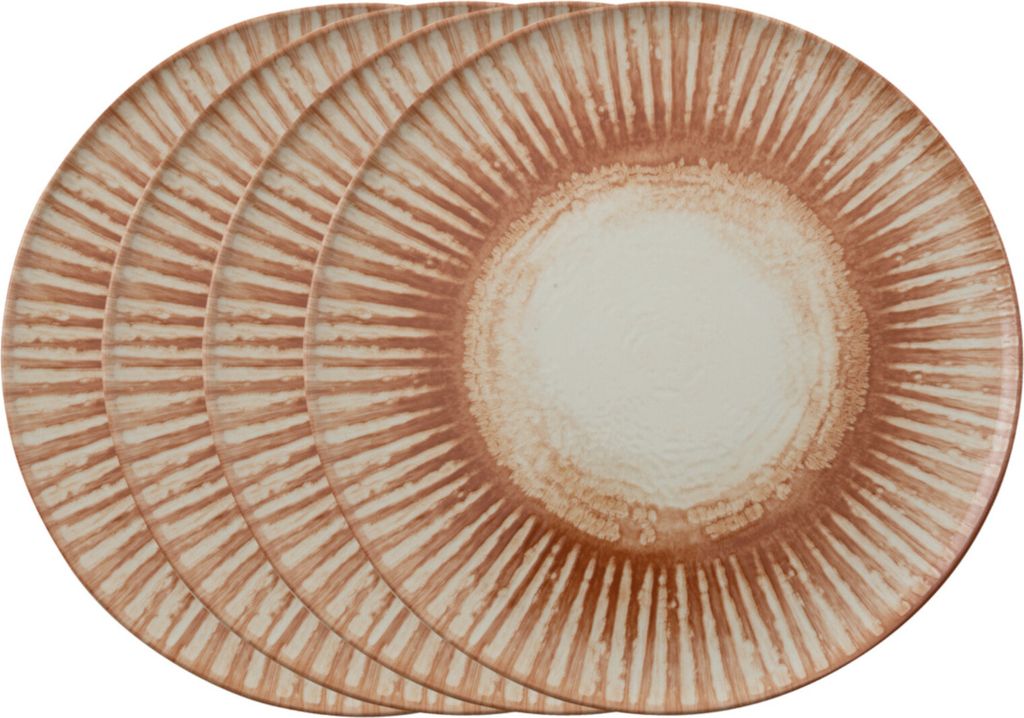 Arthur Krupp Sunlight Red Steinzeug Pizzateller-Set 4-tlg.