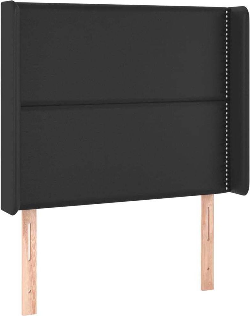 Kopfteil mit Ohren Schwarz 103x16x118/128 cm Kunstleder