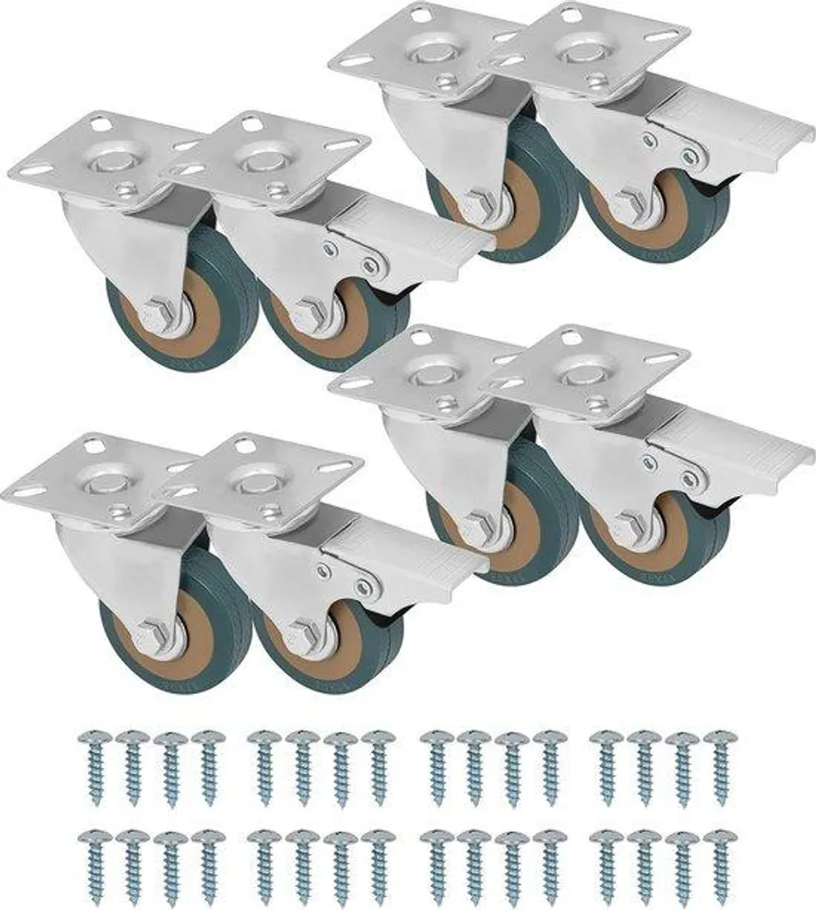 Roulettes de rechange pour établi mobile 50 mm avec frein et platine