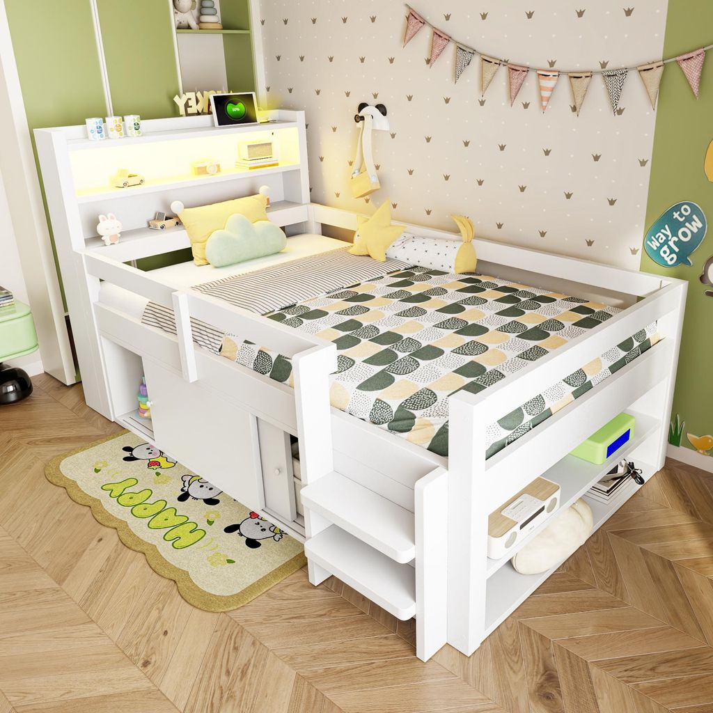 Łóżko wielofunkcyjne 90 x 200 cm z drewna sosnowego Łóżko Zdjęcie produktu 