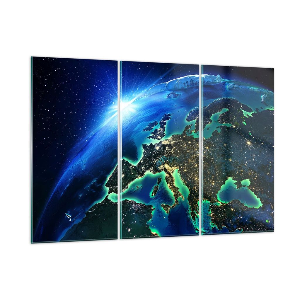 Bilder auf glas - Nacht raum welt ansicht - 165x110cm - Glasbilder - Wandbilder - Kunstdruck - zum Aufhängen bereit - Wanddekoration aus Glas - Gl...