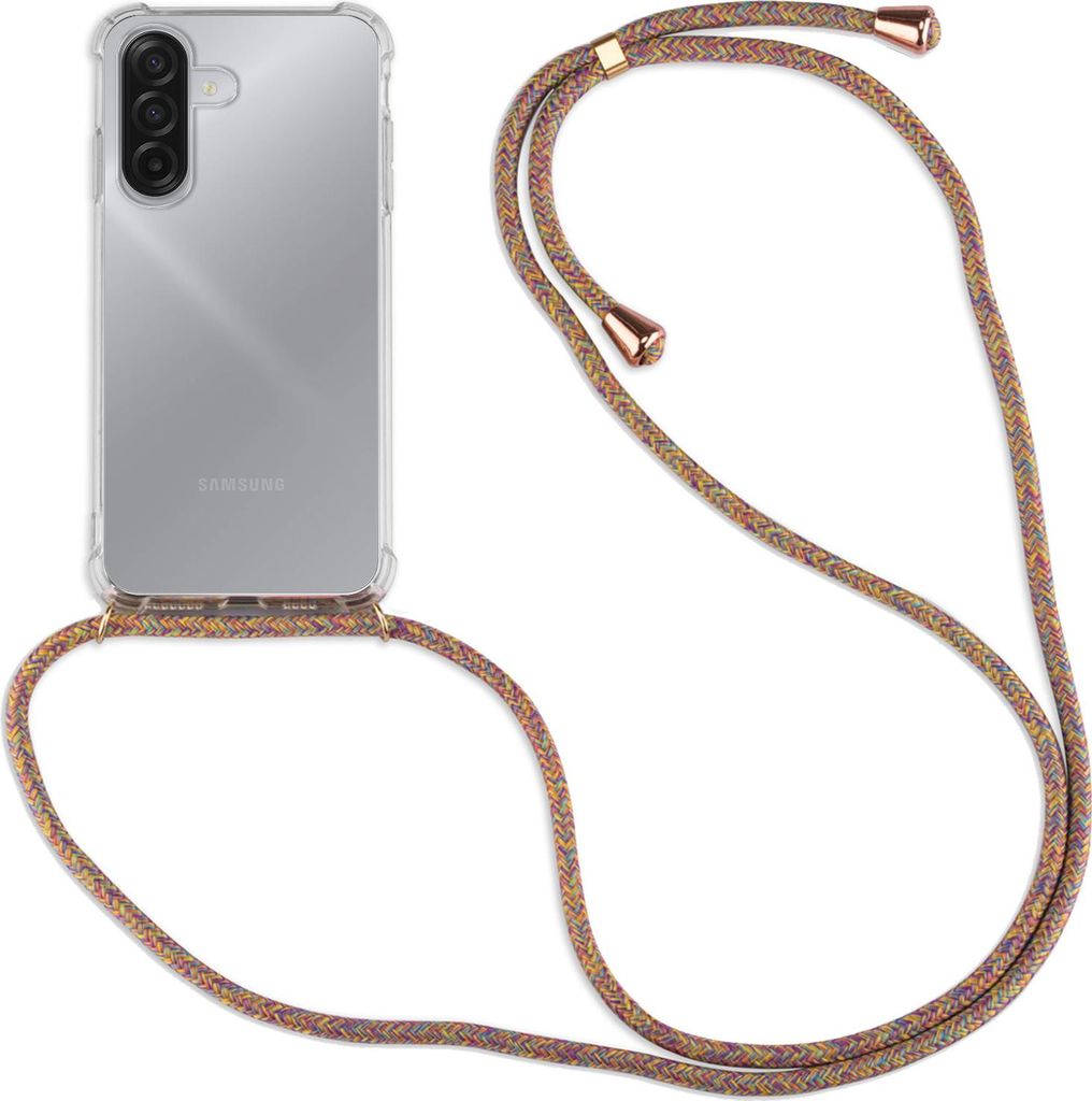 Handykette für Samsung Galaxy A17 Handyhülle mit Band Case Hülle mit Kordel Hand in Rainbow