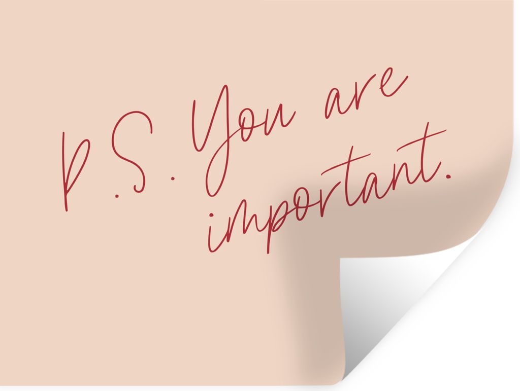 MuchoWow Wandtattoo Wandsticker Wandaufkleber Text - P.S. Du bist wichtig - Zitate 40x30 cm Selbstklebend und Repositionierbar - Faltenfrei