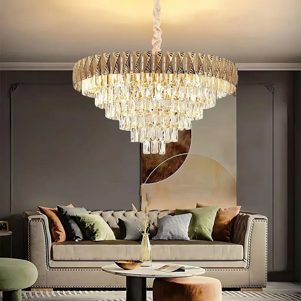 Suspension Gold 80cm Toolight - Solution Éclairage Chic pour Grand Salon - 2