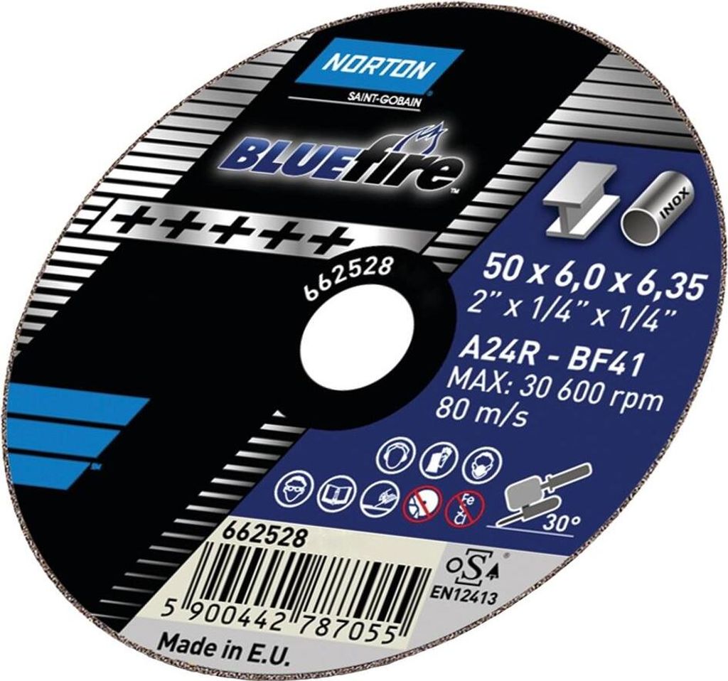 Norton Rohschnitt 50x6x6,35mm Bluefire
