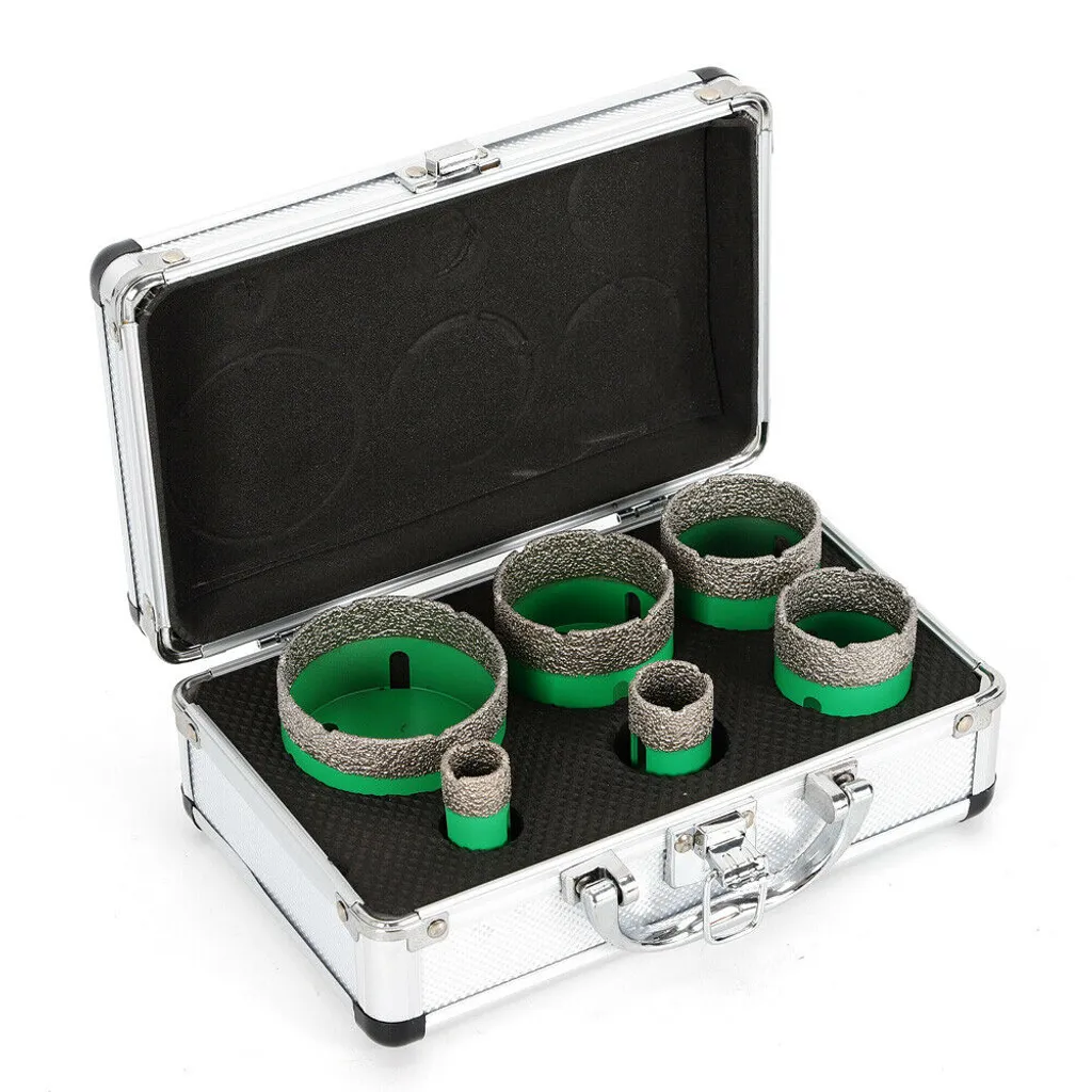 Set de 6 scies cloche diamantées M14 pour meuleuse d'angle 20-68mm