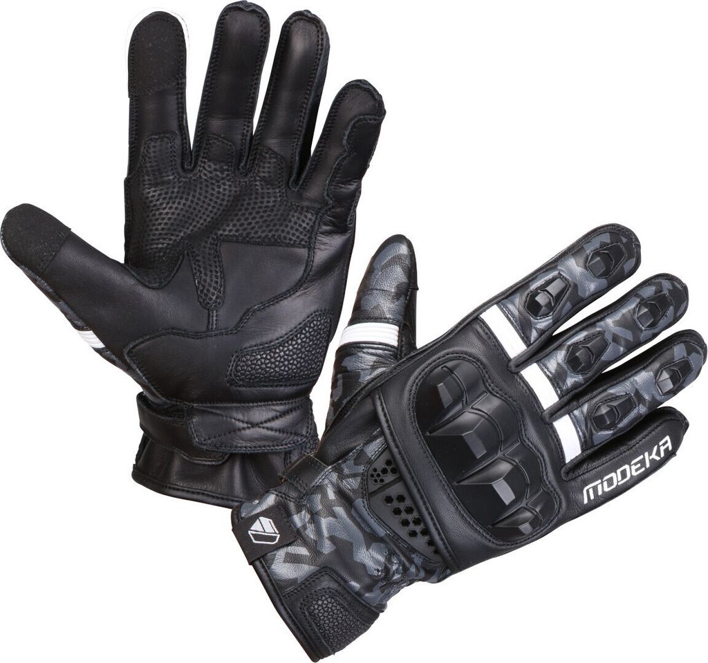 Modeka Valyant Motorrad Handschuhe, schwarz/weiß, 9