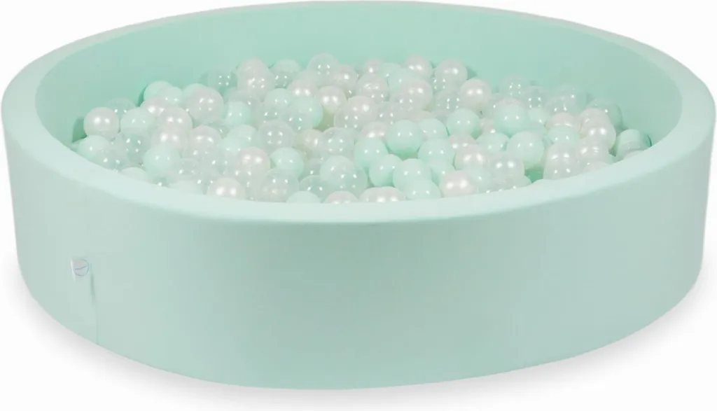 Grande piscine à balles enfant 130x30 cm avec 600 boules menthe et nacrées