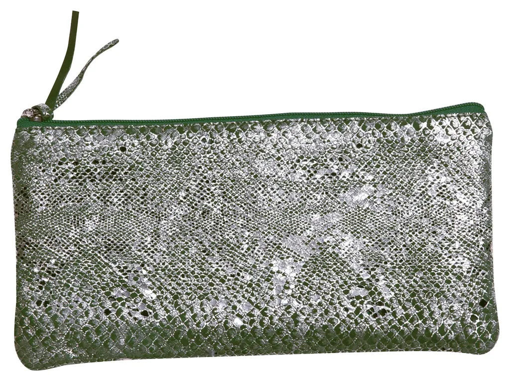 Trousse scolaire en cuir souple Clairefontaine Céleste vert sapin