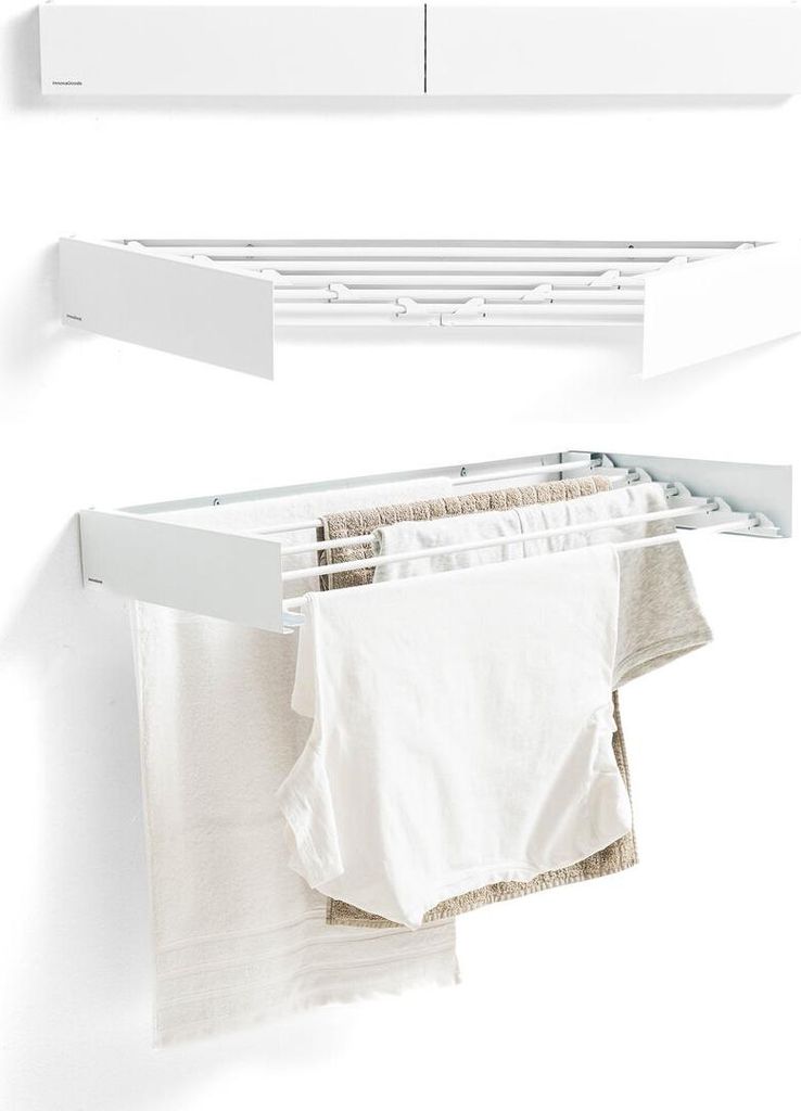 Klappbarer, ausziehbarer, einziehbarer Wand-Wäscheständer Dryva 80 InnovaGoods