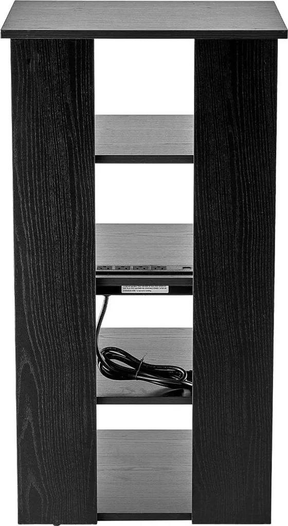 Meuble Multimédia AV 5 Niveaux en Bois Noir avec Hauteur Réglable M50