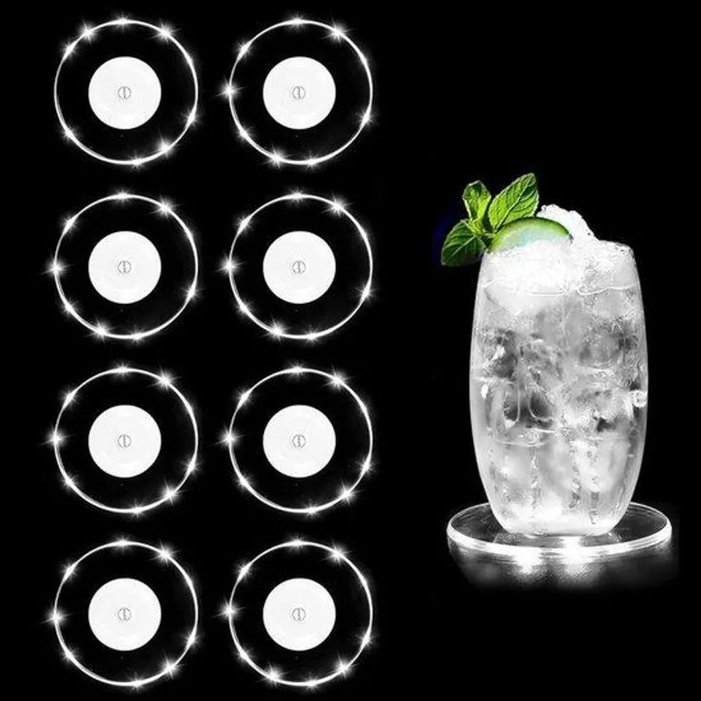 Sous-verres lumineux LED étanches pour décoration de table de fête