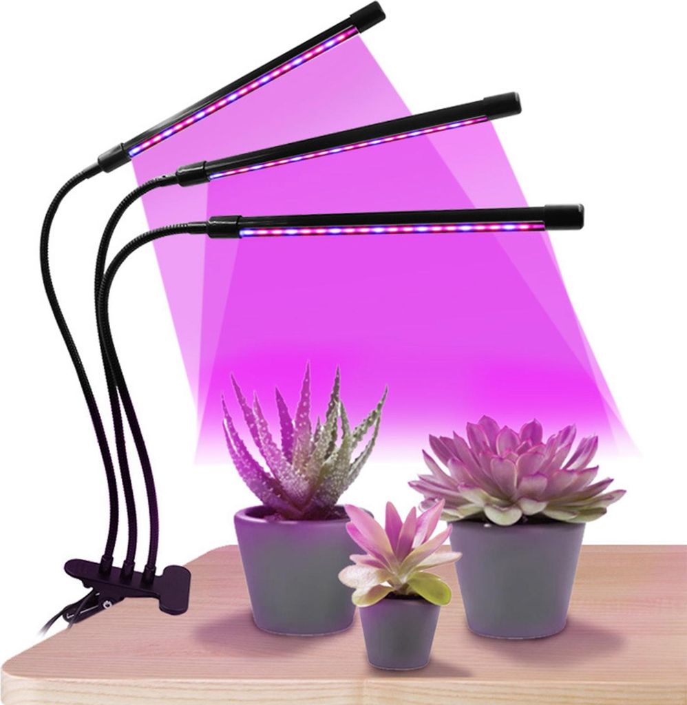 Clip-on Plant Flower Succulent Grow Light USB Full Spectrum Indoor Growing Nursery Replenishing Waterproof Light 3H/9H/12H Timing 9-Gear Dimming