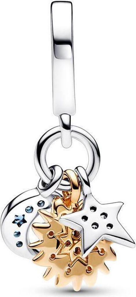 Pandora Charm 762676C01 Bicolor Sonne Mond Stern Anhänger Produktbild 