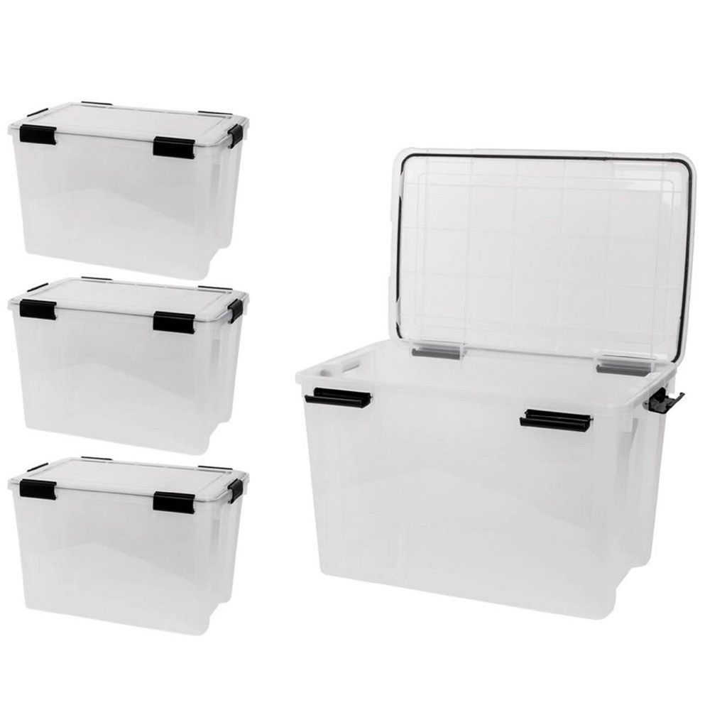 4x Aufbewahrungsbox mit Deckel Stapelbarer Aufbewahrungsbehälter 