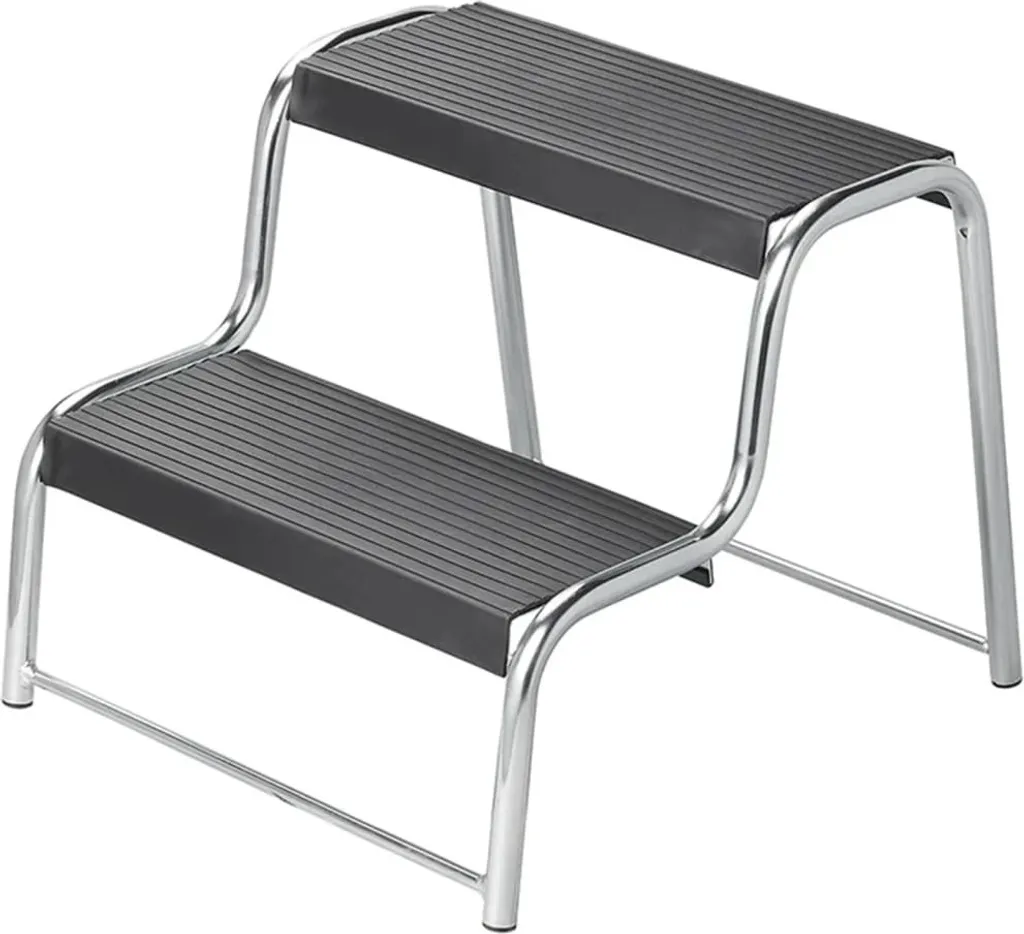 Double marche caravane ultra stable en métal noir - Capacité 150 kg