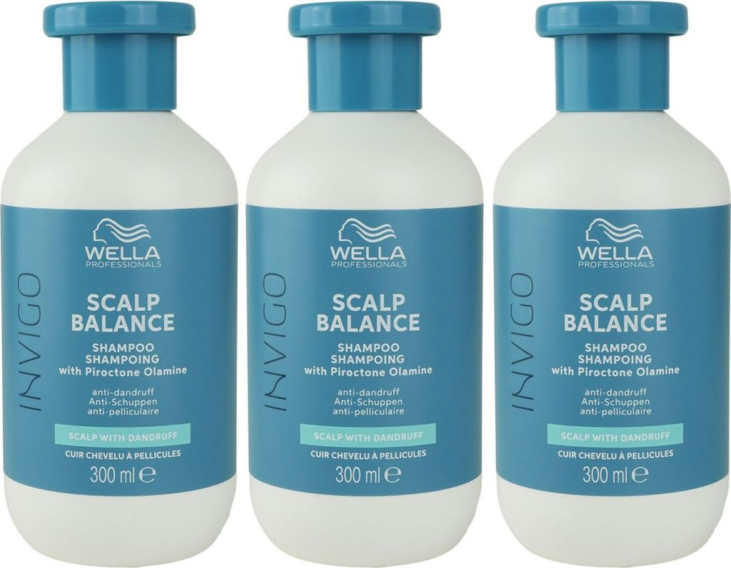 Wella Invigo Scalp Balance Anti Dandruff 3 x 300 ml Shampoo Produktbild 