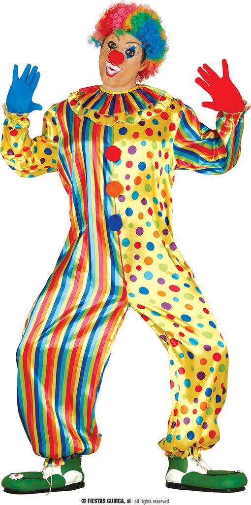 costume da clown colorato per uomo taglia M-XL, taglia:L Immagine del prodotto 