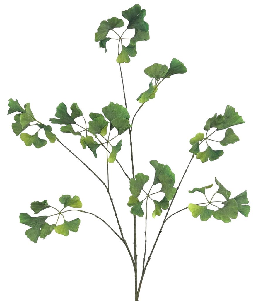 Künstlicher Ginkgozweig 125cm. Kunstpflanze mit Realistischen Blättern