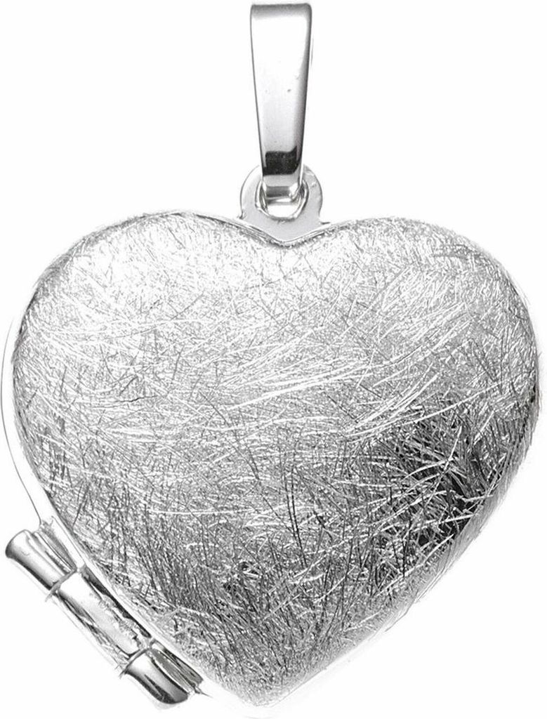 JOBO Medaillon Herz 925 Sterling Silber rhodiniert eismatt Produktbild 