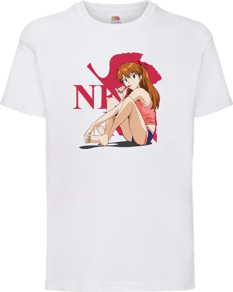 Kinder T-Shirt Neon Anime Genesis Manga Evangelion Asuka Langley Soryu 02 Asuka Neon, 9-11 Jahr - 140 / Lime