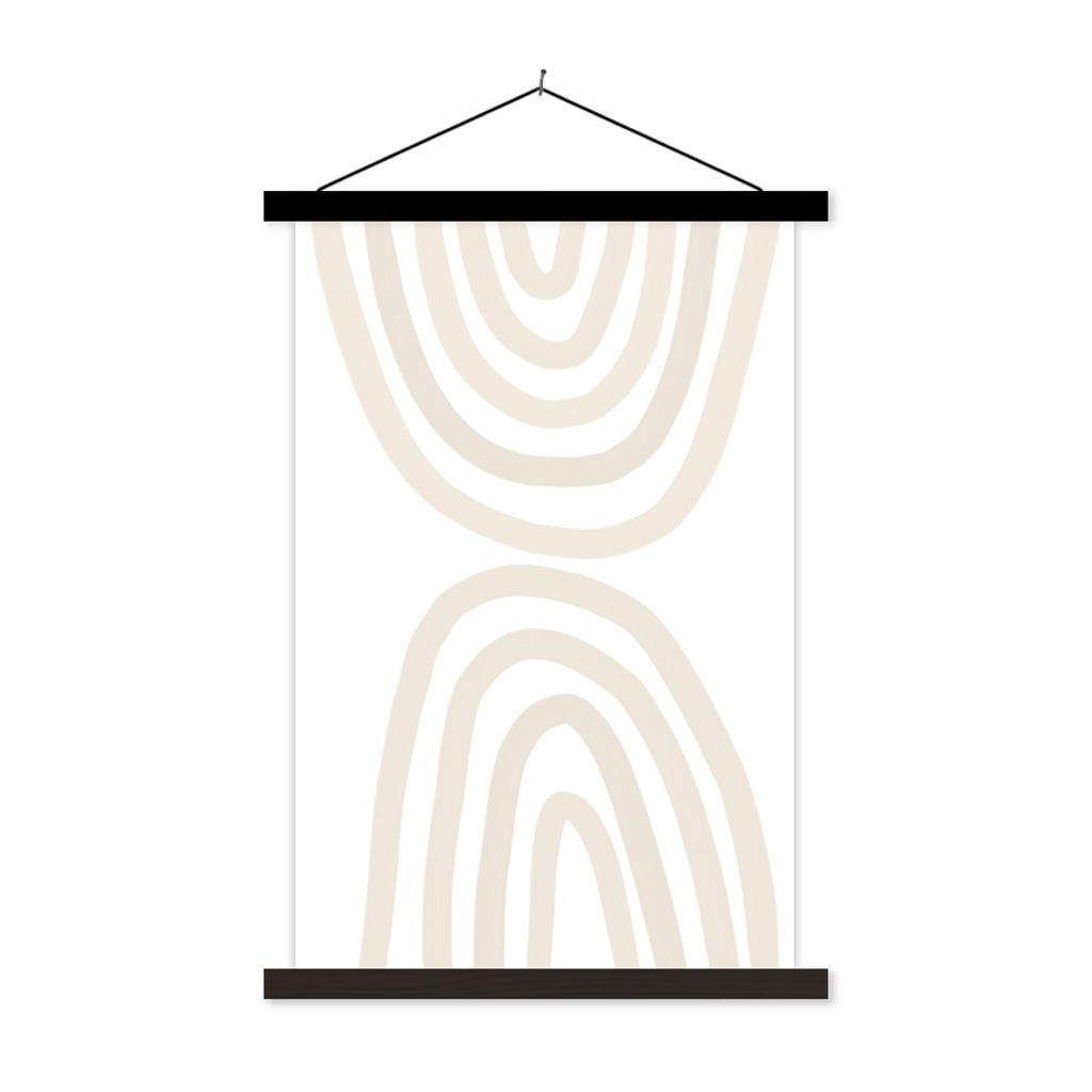 MuchoWow Textilposter Regenbogen - Pastell - Design - Abstrakt 60x90 cm mit schwarzem Rahmen - Poster Wohnzimmer