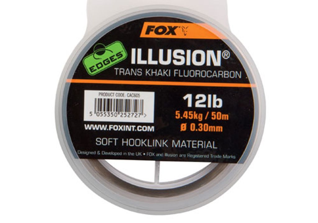 Fox Edges Illusion Soft Hooklink 50m trans/khaki - Vorfachschnur, Durchmesser/Tragkraft:0.35mm / 16lb / 7.27kg Tragkraft