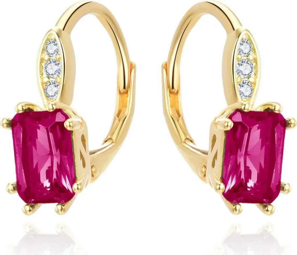 Boucles d'oreilles pendantes argent et cristal rouge éclatant femme