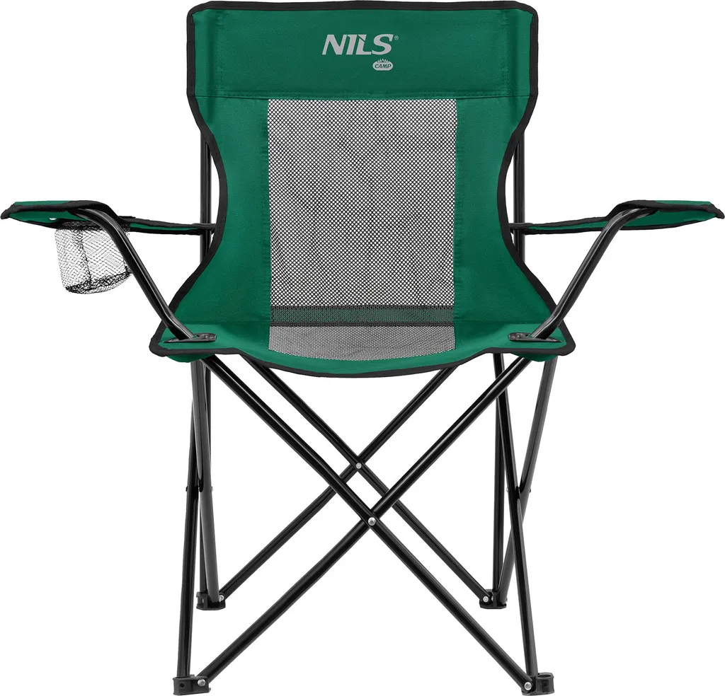 Chaise de camping NC3302 NILS CAMP Vert-Noir : Confort et Robustesse
