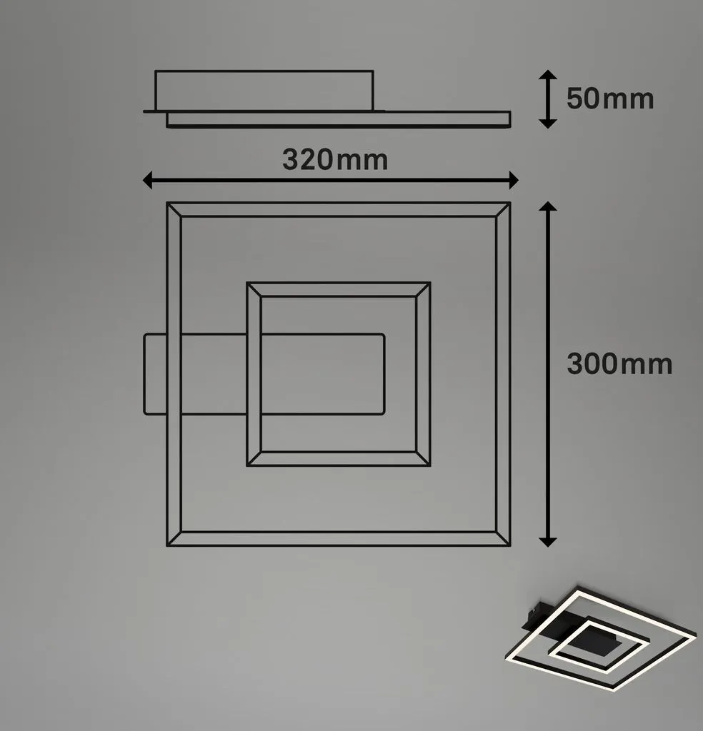 Lampada da soffitto a LED, nera, LED/22W - 5