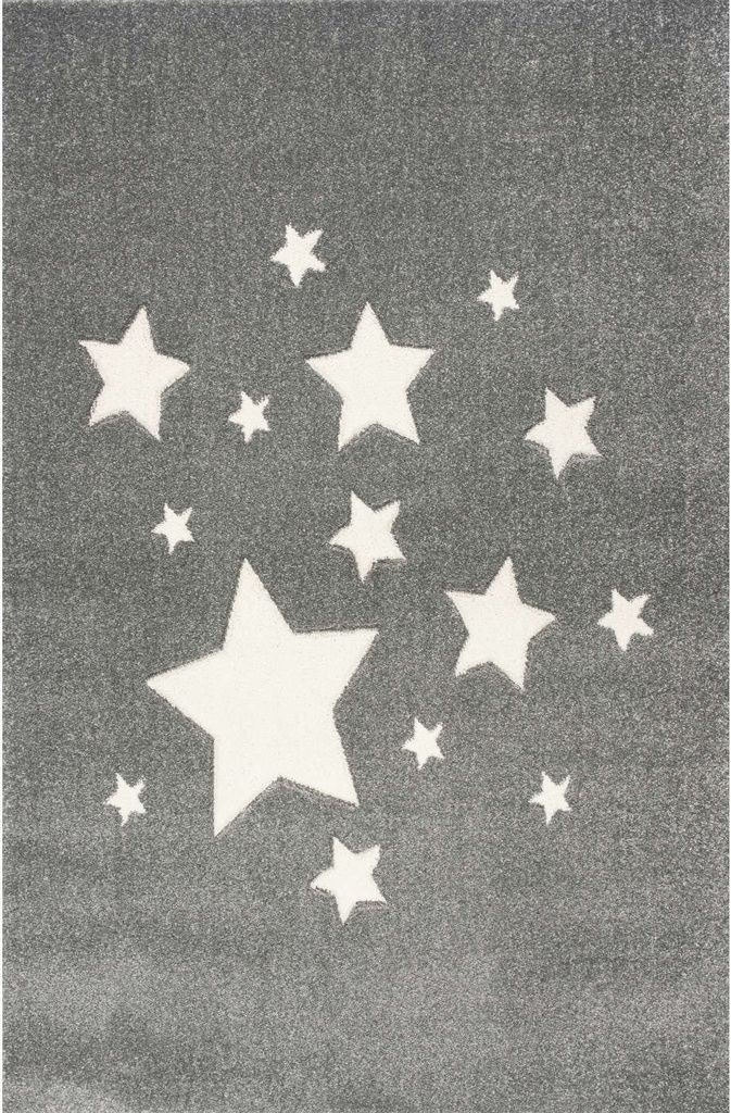 ScandicLiving Kinderteppich 120x180 cm Sterne silbergrau Produktbild 