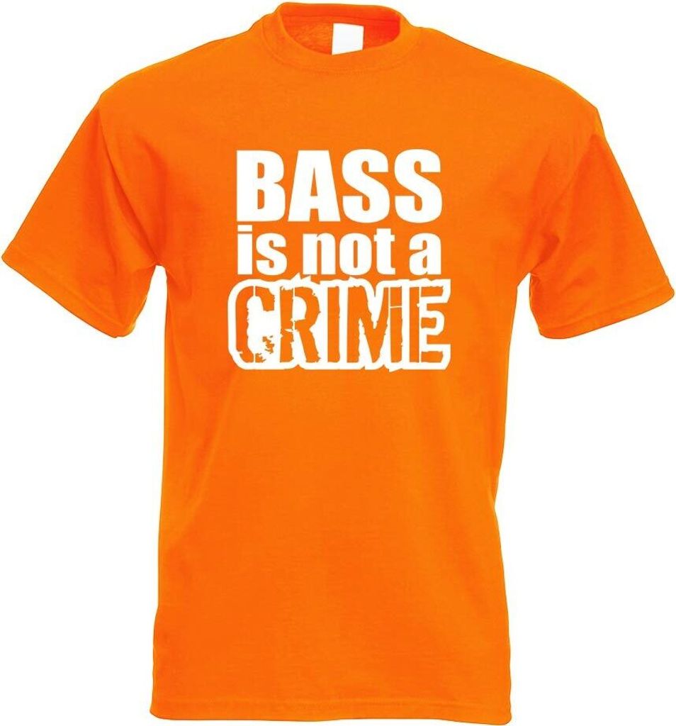 Kiwistar - T-Shirt - orange - Bass is not a Crime Herren Funshirt Bedruckt Design Sprüche Spruch Motive - mit Motiv Bedruckt - Funshirt Design - S...