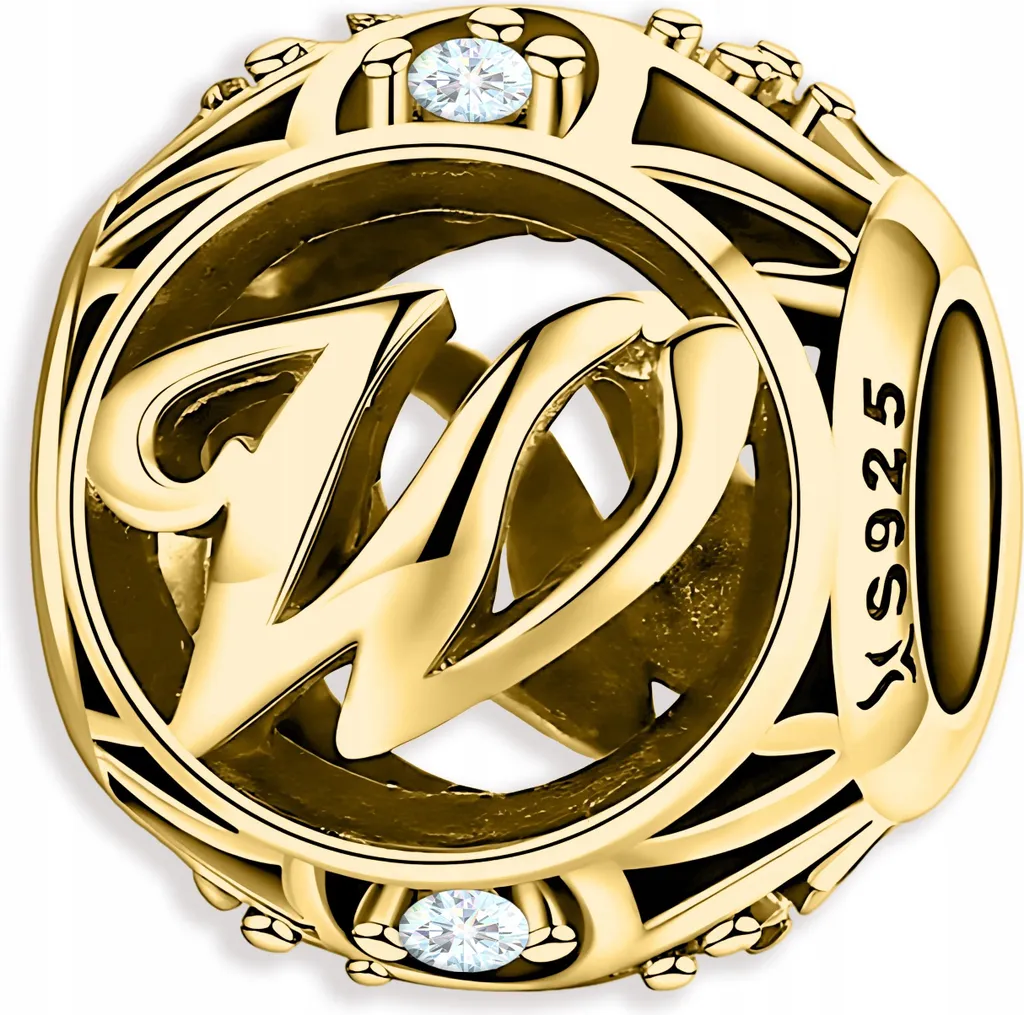Charm Lettera W con Fiore: Un Segreto in Argento 925 e Oro