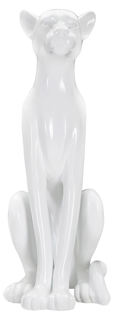 Statue de léopard assis, en résine brillante, dimensions : Image du produit 