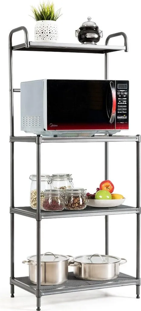 Étagère de rangement réglable 4 niveaux en acier pour micro-ondes Pro - 5