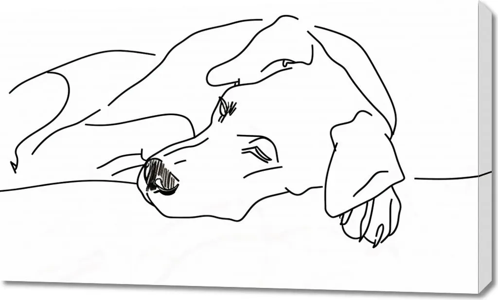 Image 100 x 60 cm Chien Ambiance Zen pour Salon et Chambre à Coucher