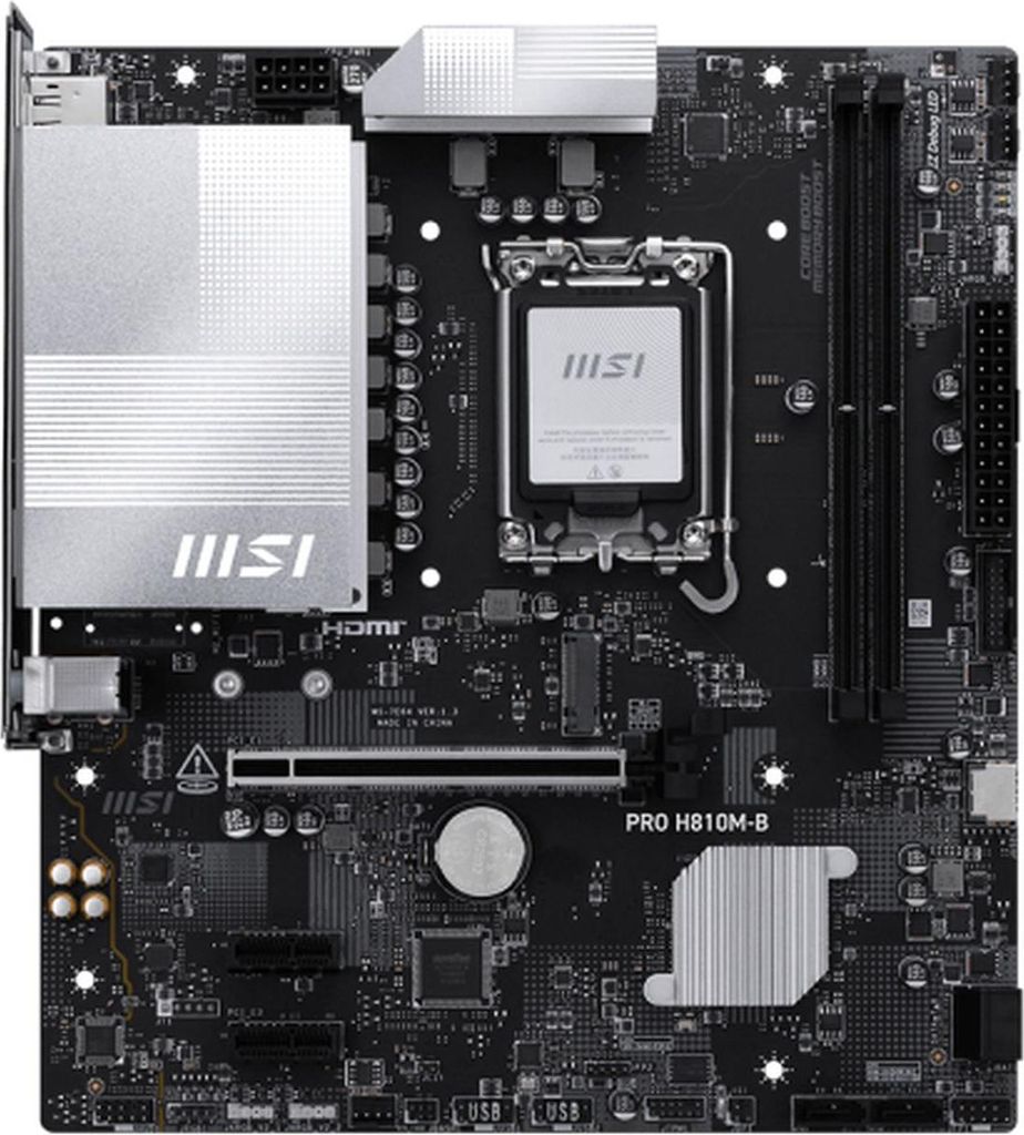 MSI PRO H810M-B, Intel, LGA 1851 (Socket V1), Intel Core Ultra (Series 2), DDR5-SDRAM, 128 GB, Nicht-ECC