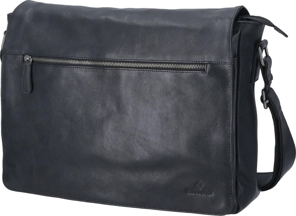 The Skandinavian Brand Leder Messenger, Umhängetasche 00-schwarz