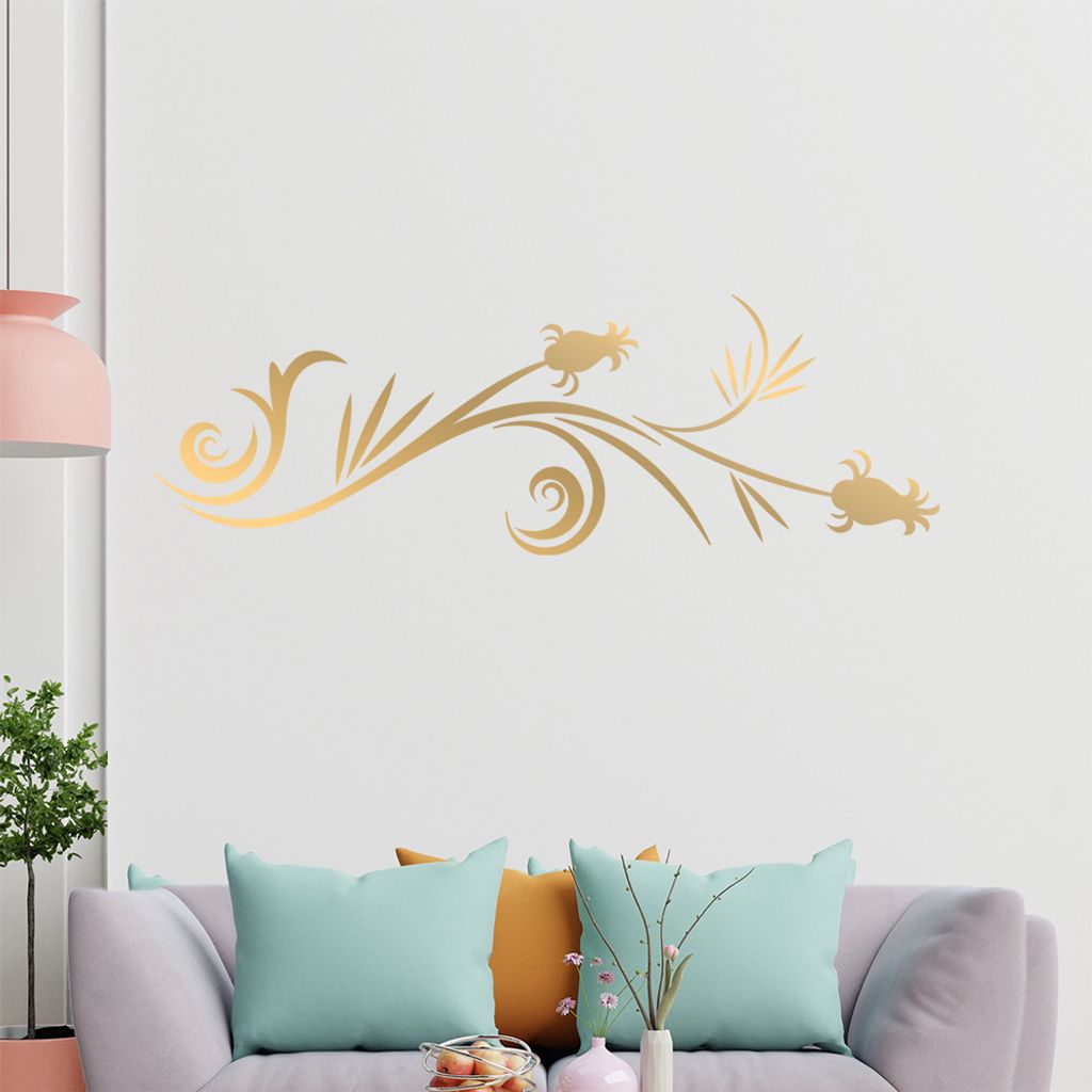 Tribal - Blüten - geschlossen Wandtattoo in 6 Größen - Wandaufkleber Wall Sticker - Dekoration, Küche, Wohnzimmer, Schlafzimmer, Badezimmer