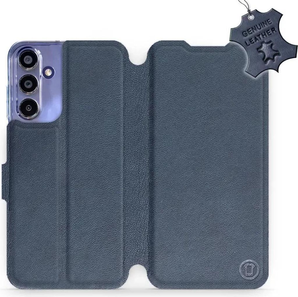 Echtleder Handyhülle für Galaxy A15 4G, Mobiwear Leather, Dunkelblau