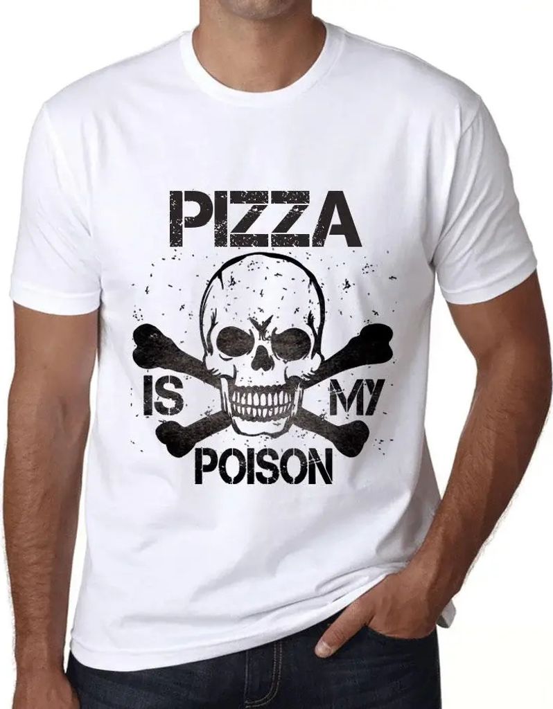 Herren Grafik T-Shirt Pizza ist mein Gift – Pizza Is My Poison – Öko-Verantwortlich Vintage Jahrgang Kurzarm Lustige Druck Geburtstag Geschenk...