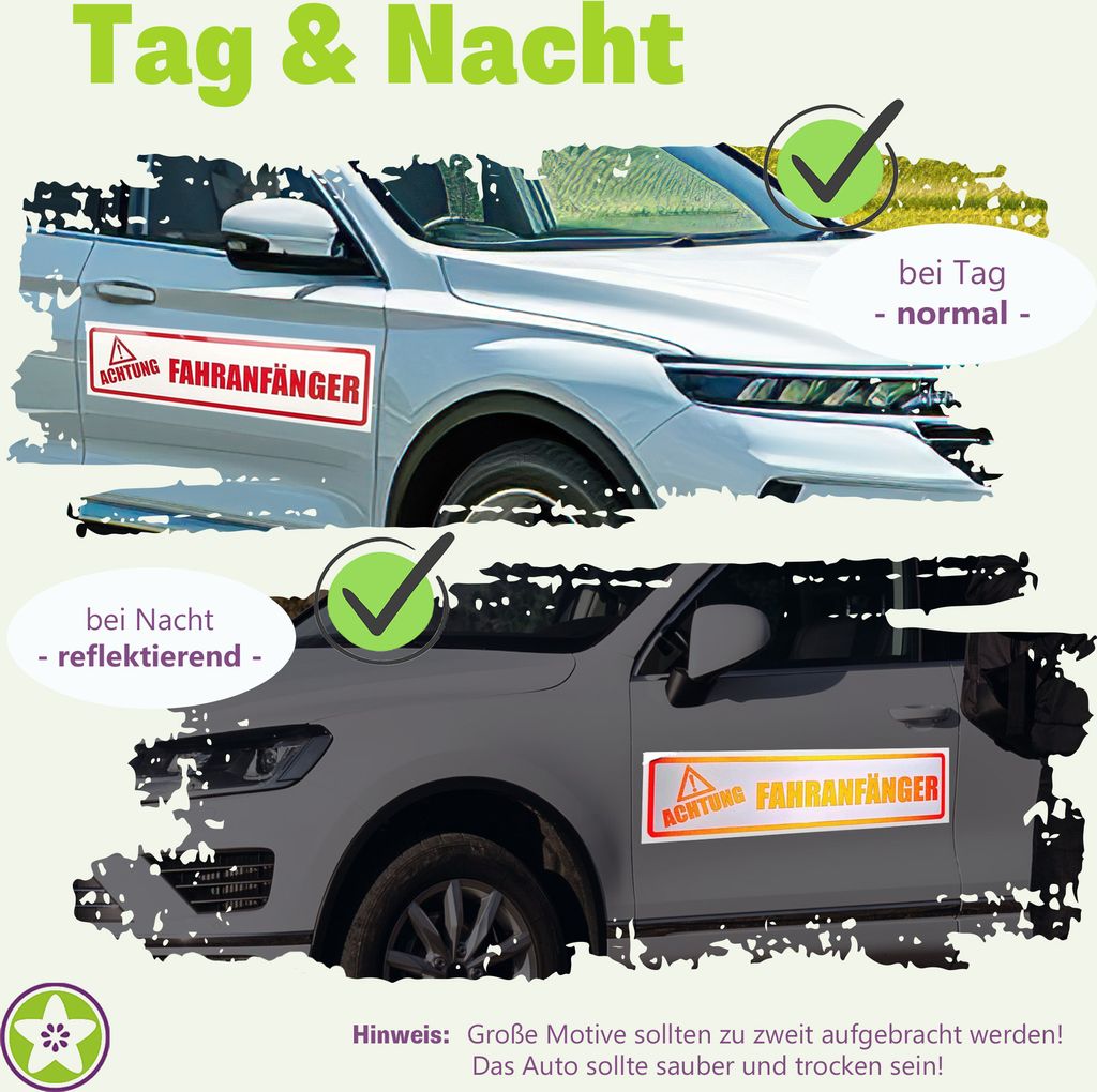 Kiwistar Arzt im Einsatz 1 Magnetschild Schild magnetisch - 30cm Grün - reflektierend - Magnetfolie für Auto PKW Kfz