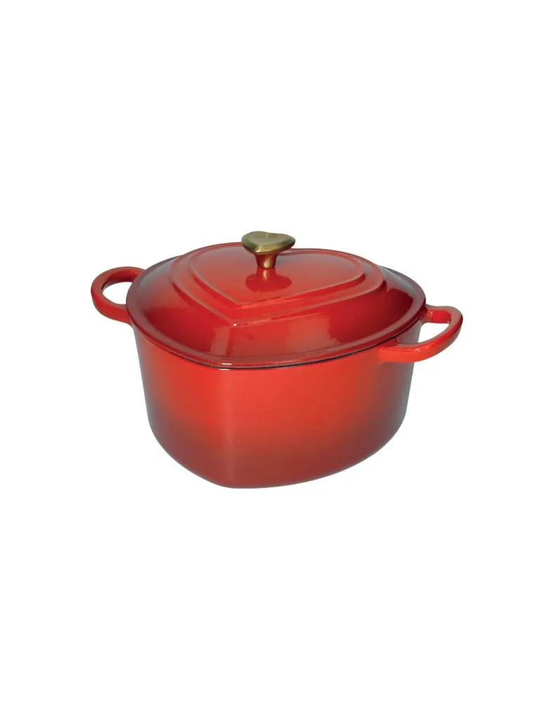 Cocotte Cuore Ghisa 4 Lt Brandani - Rosso Glitter Professionale