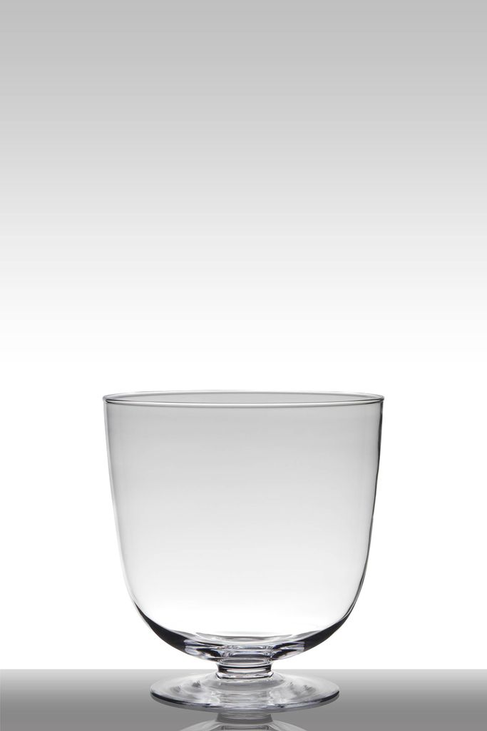 INNA-GLAS Windlichtglas Shirley auf Standfuß, klar, 28cm, Ø27cm - Kerzenglas
