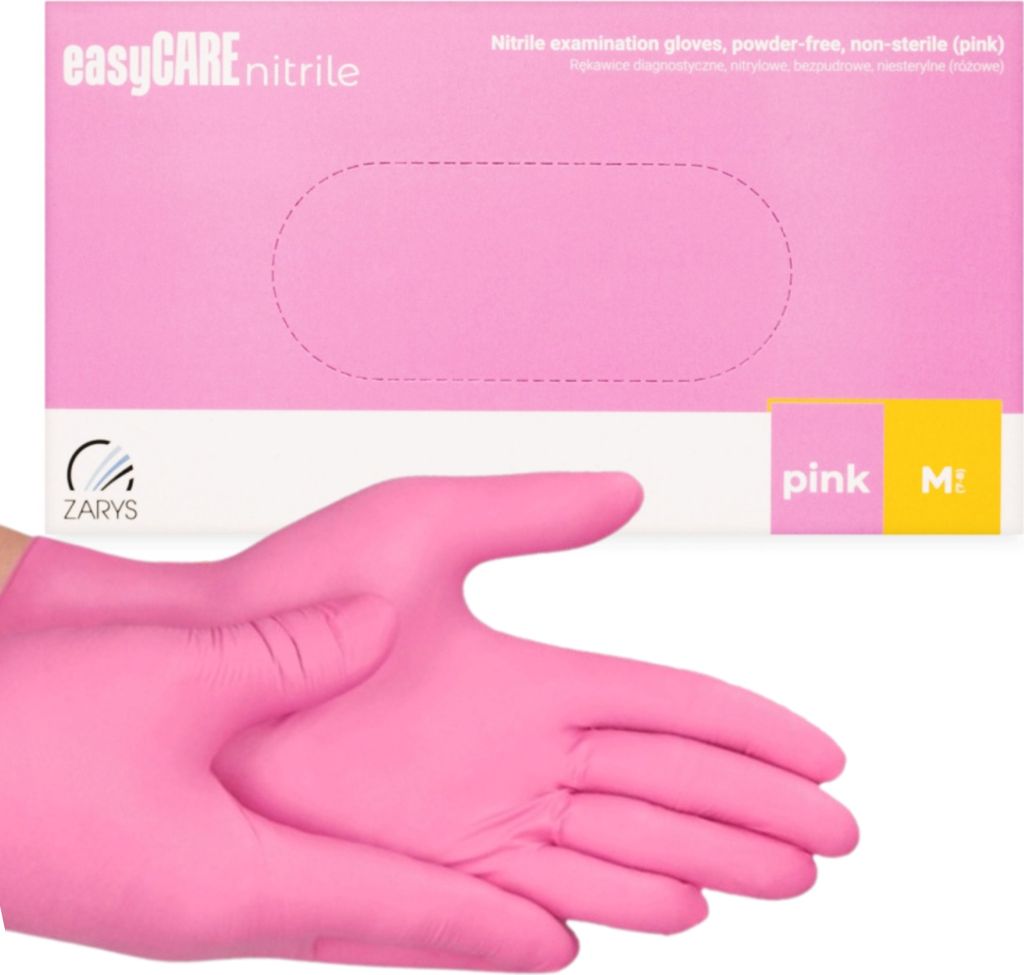 Handschuhe Nitril HANDSCHUHE strong easyCARE Pink 100 Stk. Größe M