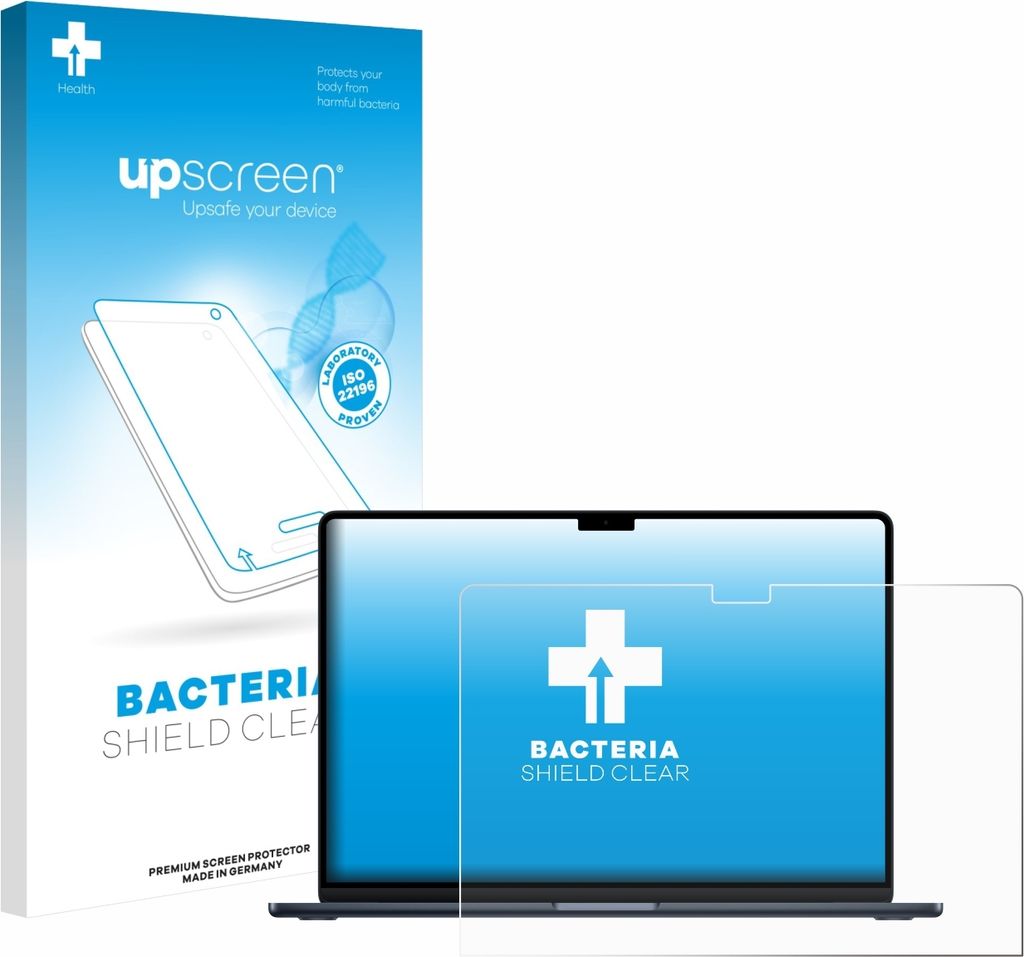 upscreen Schutzfolie für Apple MacBook Air 15" M4 2025 Displayschutz Displayschutzfolie Folie Klar antibakteriell