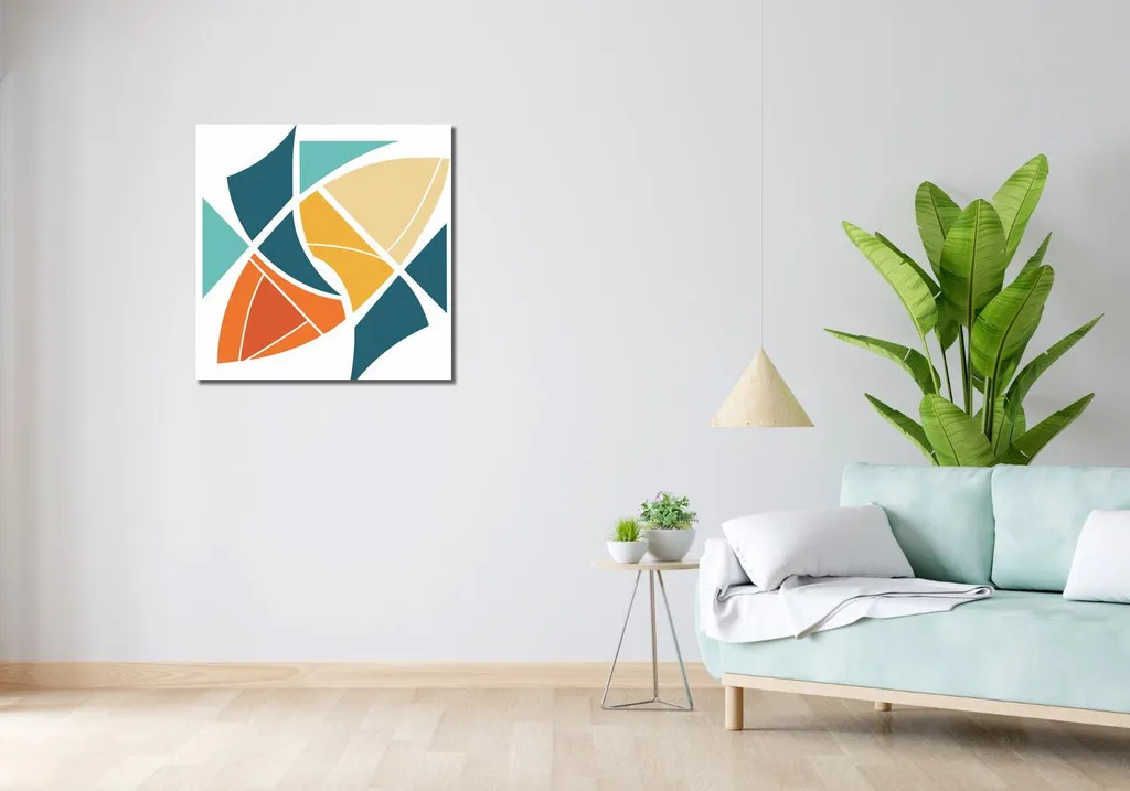 Quadro 70x70 cm Geometria del Vento | Stampa Tela Moderna Design - 2