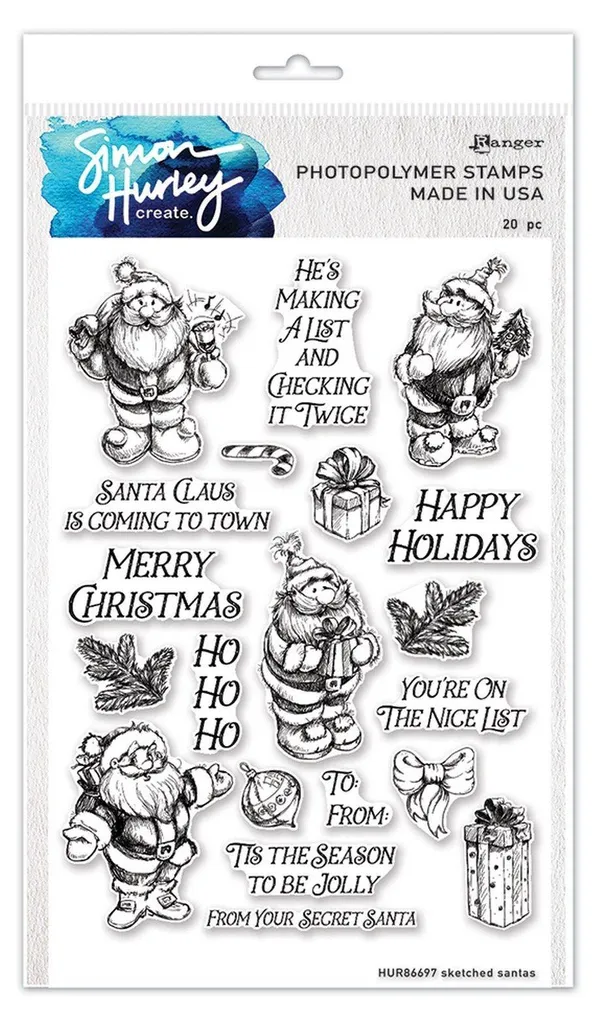 Tampon transparent Santas en silicone haute précision pour vos cartes Noël