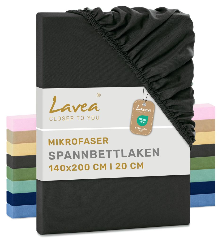 Lavea® Spannbettlaken 140x200 cm aus Mikrofaser, Bettlaken Produktbild 